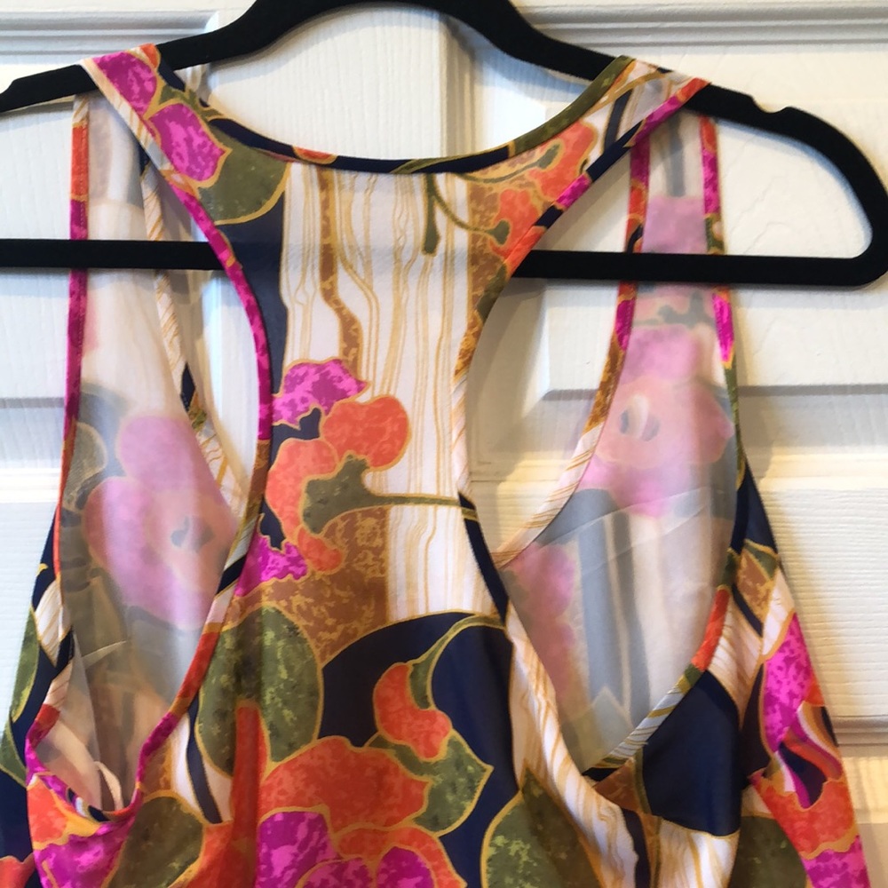 Trina Turk Silk Lined Razor Back Top - Picture 3 of 9